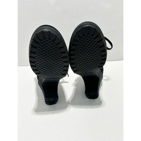 Aerosoles Ruffalo Wing Lace Up Suede Leather Heeled Heelrest Ankle Boots Black 6 - Picture 10 of 13